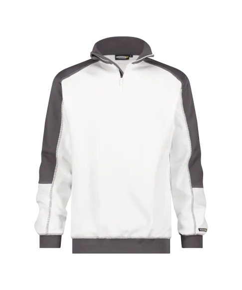 dassy basiel two tone sweatshirt white cement grey front 