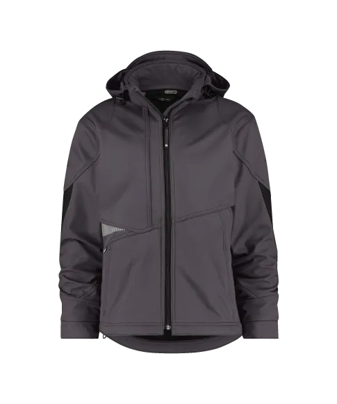 dassy gravity softshell jacket anthracite grey black front 