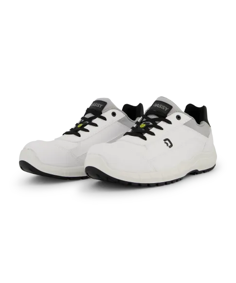 dassy horus s3s fo sr esd lowcut safety shoe white front 