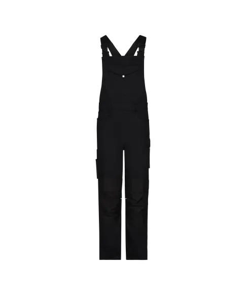 dassy ito brace overall with knee pockets black front 