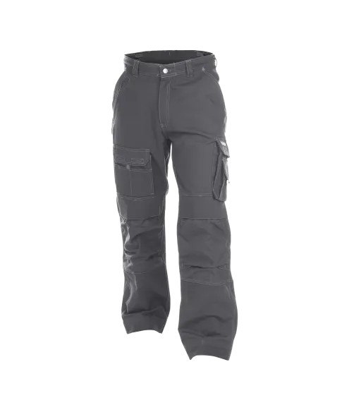 dassy jackson canvas work trousers with knee pockets cement grey front 
