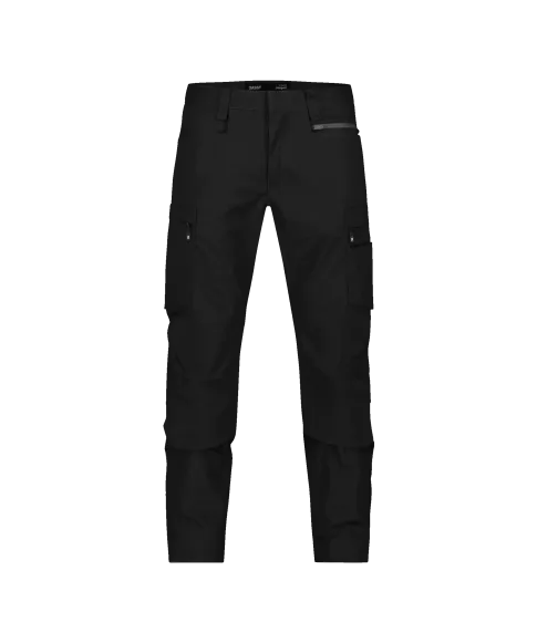 dassy jasper work trousers with knee pockets black front 