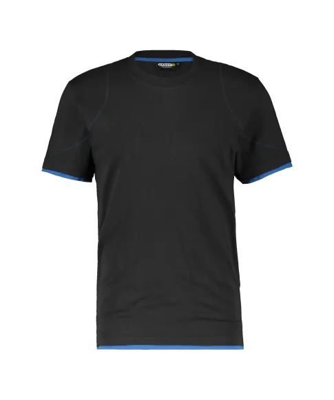 dassy kinetic t shirt black azure blue front 