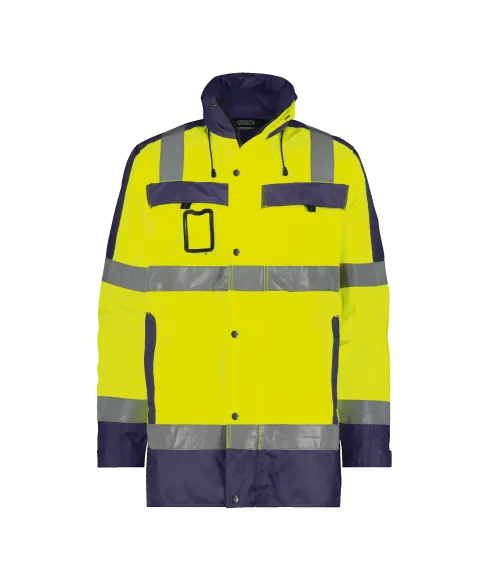 dassy limasol high visibility winter parka fluo yellow navy front 