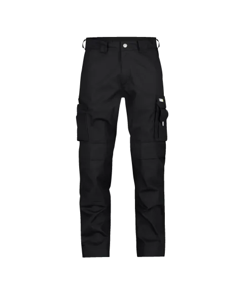 dassy miami work trousers with knee pockets black front 