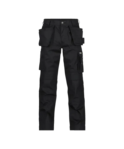 dassy oxford trousers with holster pockets and knee pockets black front 