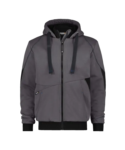 dassy pulse sweatshirt jacket anthracite grey black front 
