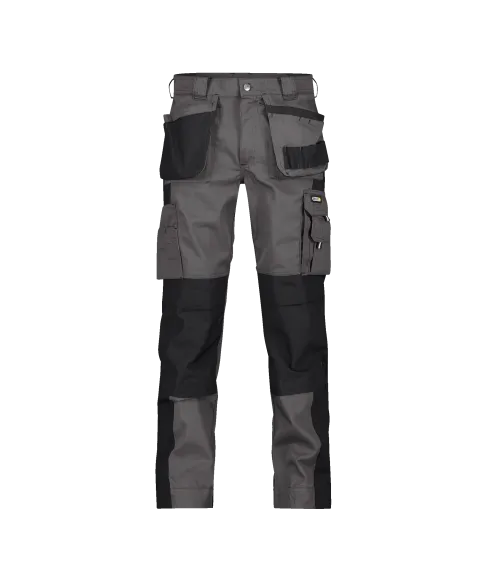 dassy seattle two tone trousers with holster pockets and knee pockets cement grey black front 