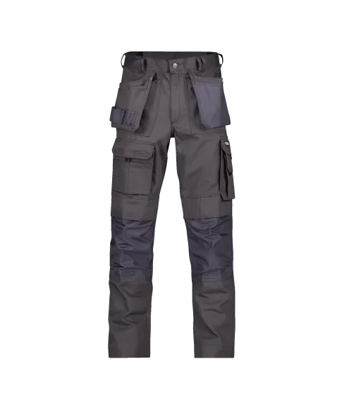 dassy texas canvas trousers with holster pockets and knee pockets cement grey front 