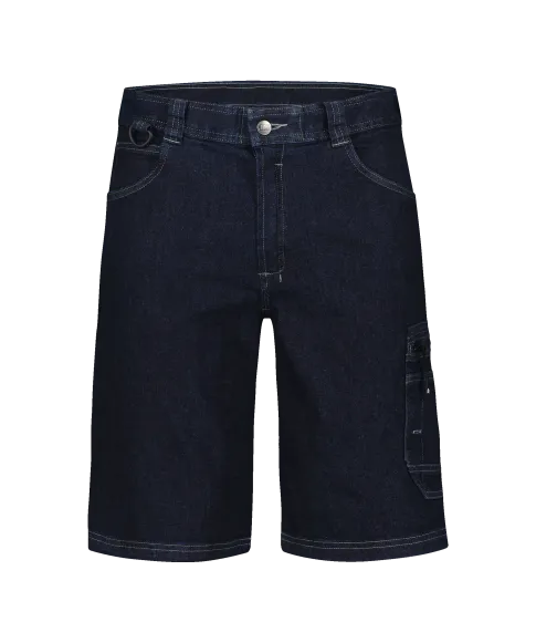 dassy tokyo denim work shorts with stretch jeans blue front 