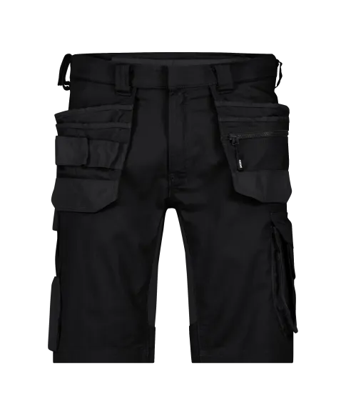 dassy trix next shorts with stretch and holster pockets black front 