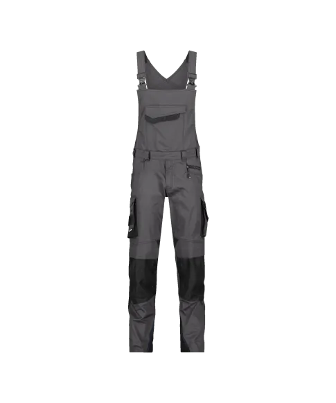 dassy voltic brace overall with knee pockets anthracite grey black front 