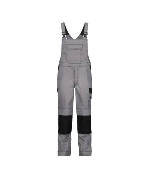 dassy wilson multinorm brace overall with knee pockets graphite grey black front 