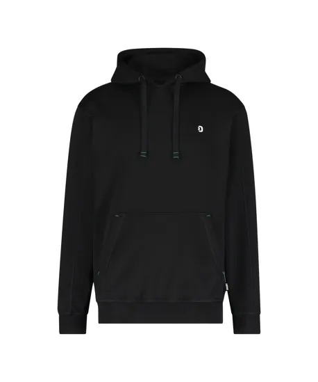 dassy woodie hooded sweatshirt with print black front 
